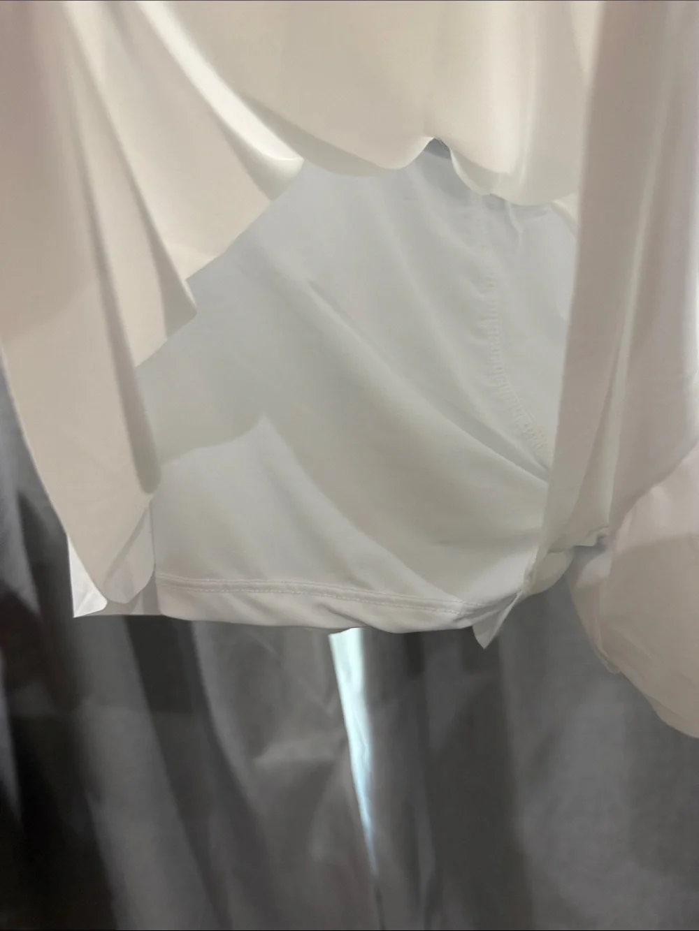 Girls' White Pleated Skort with Elastic Drawstring Waist
